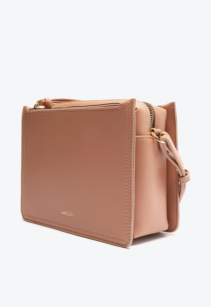Bolsa Tiracolo Rosa Arezzo Pequena Quadrada