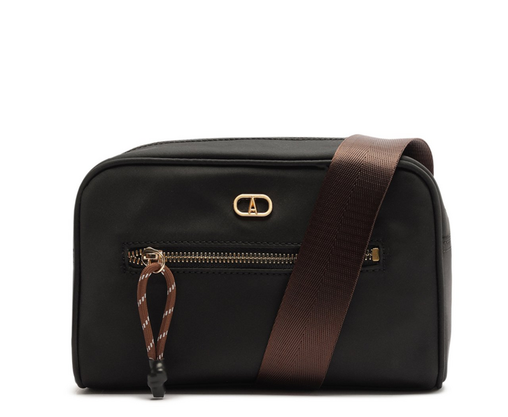 Bolsa Tiracolo Média Nylon Alça Fita Preta