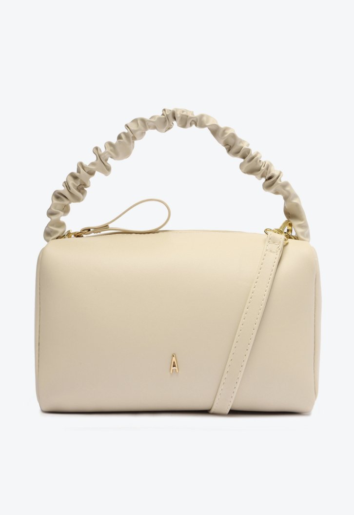 Bolsa Tiracolo Branca Redonda Alça Franzida Pequena
