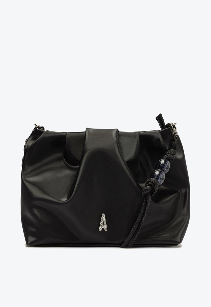 Bolsa Tiracolo Preta Anacapri Franzida Pequena