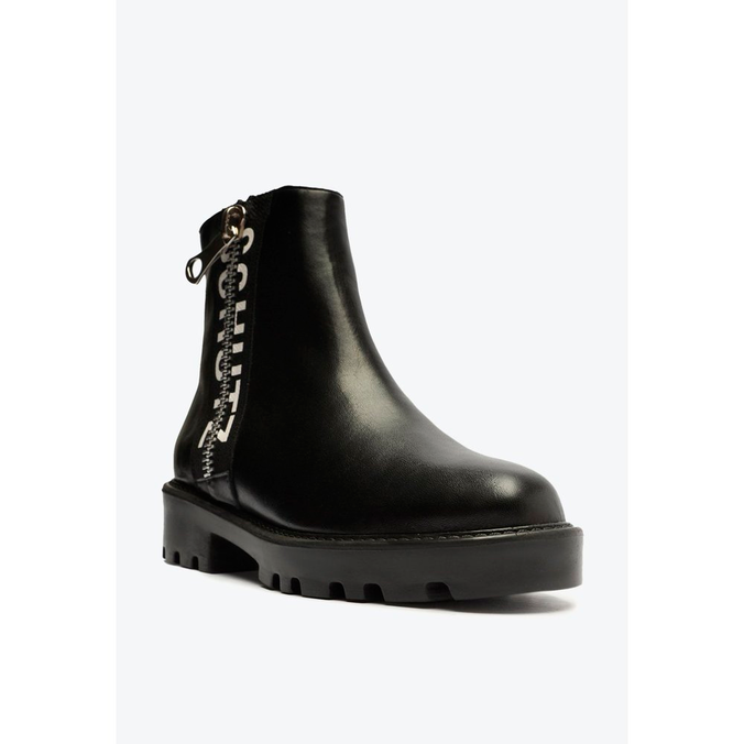 Bota Schutz Logo Couro Preta