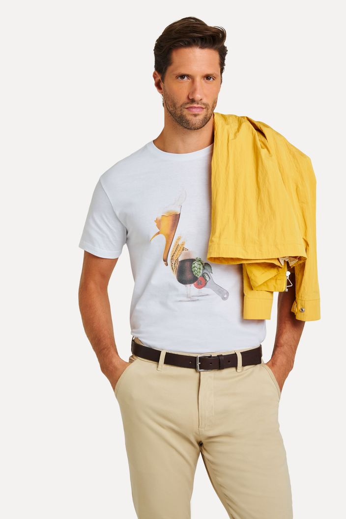 CAMISETA BRANCA LANÇA PERFUME PICA-PAU CERVEJA