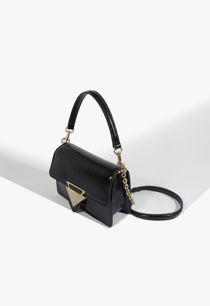 Bolsa Tiracolo Abby Pequena Couro Preta | ZZ MALL
