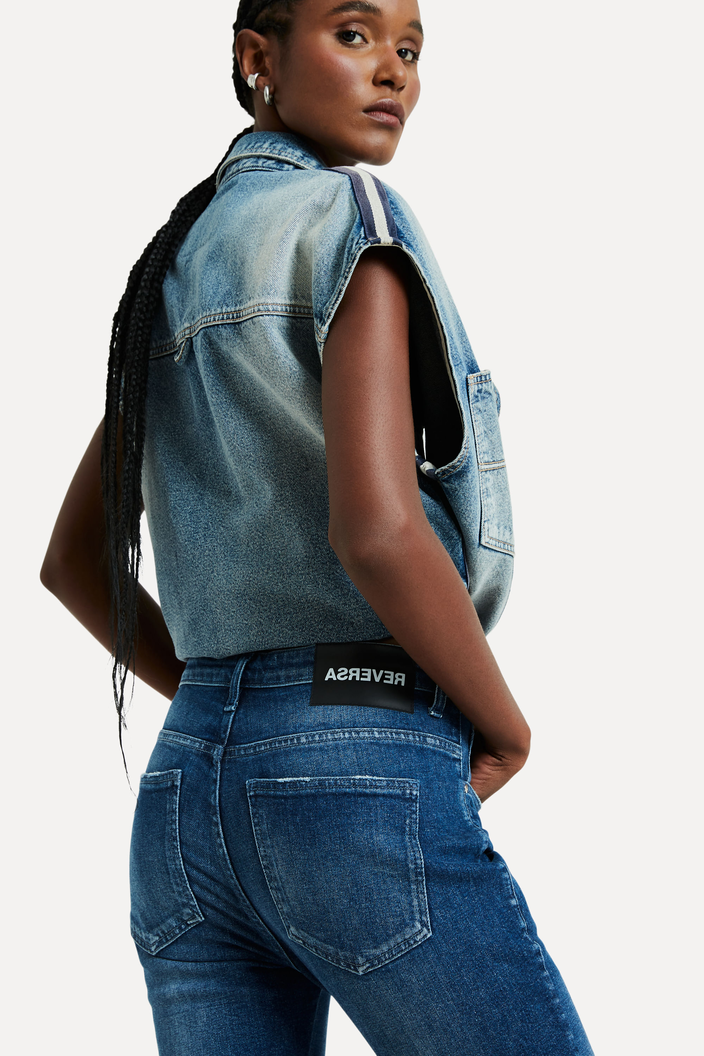 CALÇA JEANS AZUL REVERSA SKINNY NICK HIGH BLUE