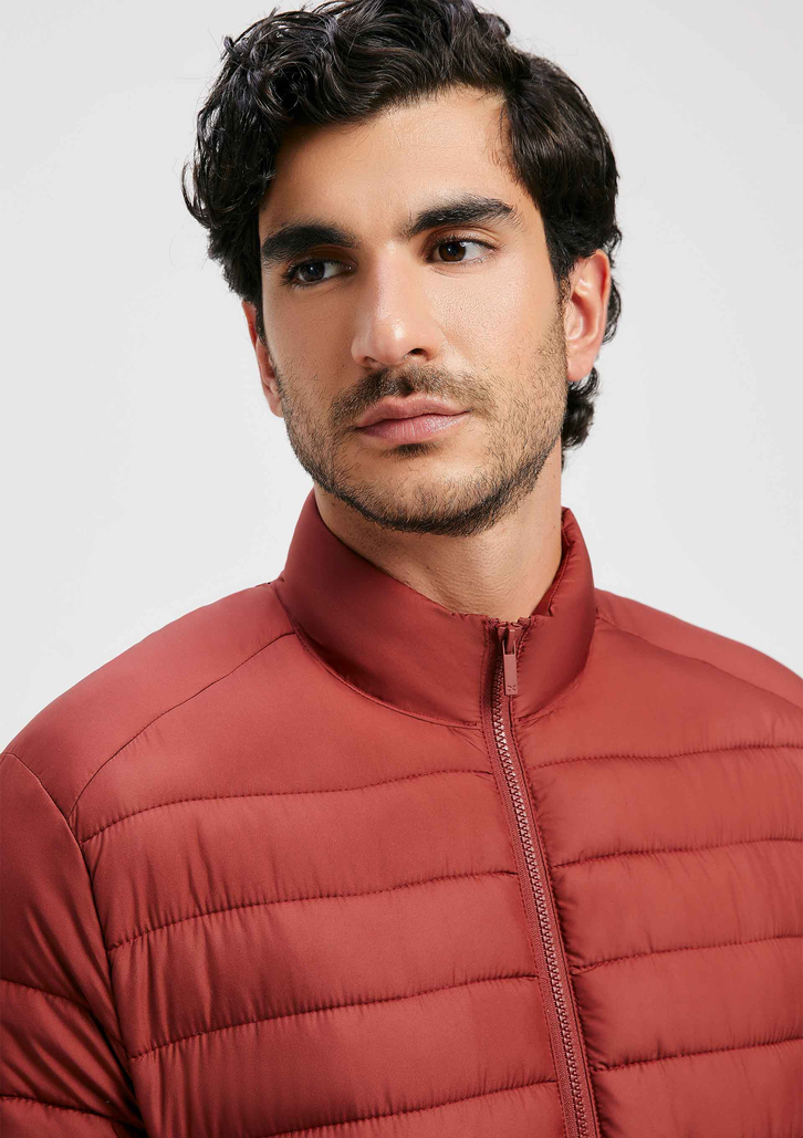 Jaqueta Marrom Médio Hering Básica Masculina Puffer Comfort