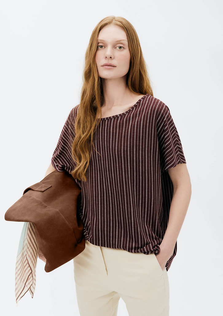 Blusa Vinho Hering Manga Curta Estampada
