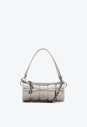 Bolsa Tiracolo Prata Schutz Pequena Sign Couro