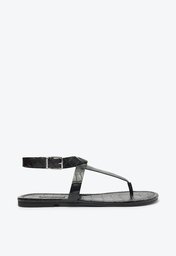 Sandália Rasteira Preta Anacapri Tacha Slim