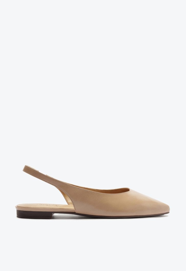 Sapatilha Slingback Bico Fino Marrom Bistro