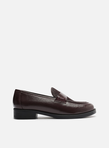 Mocassim Marrom Couro Mix Pelo Tira