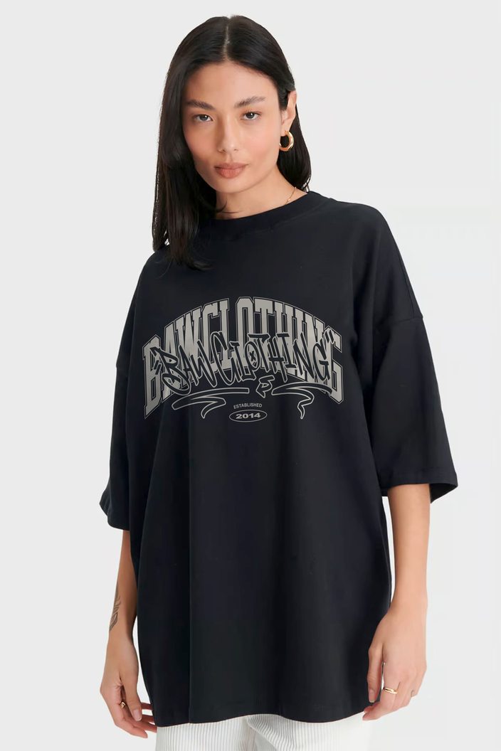 CAMISETA PRETA BAW OVERSIZED STREET ACADEMICS