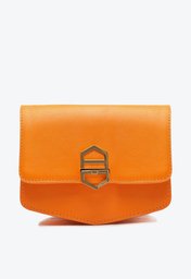 Bolsa Tiracolo Laranja Arezzo Couro Milan Pequena