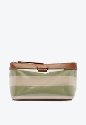 Necessaire Anacapri Média Listras Vinil Verde