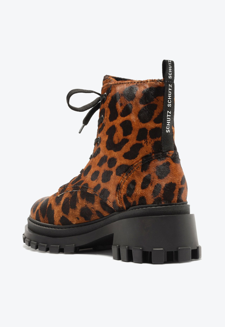 Bota Coturno Animal Print Schutz Tratorado Onça