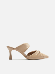 Mule Nude Arezzo Bico Fino Gergelim