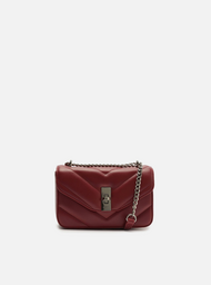 Bolsa Tiracolo Bordô Matelassê Corrente Pequena