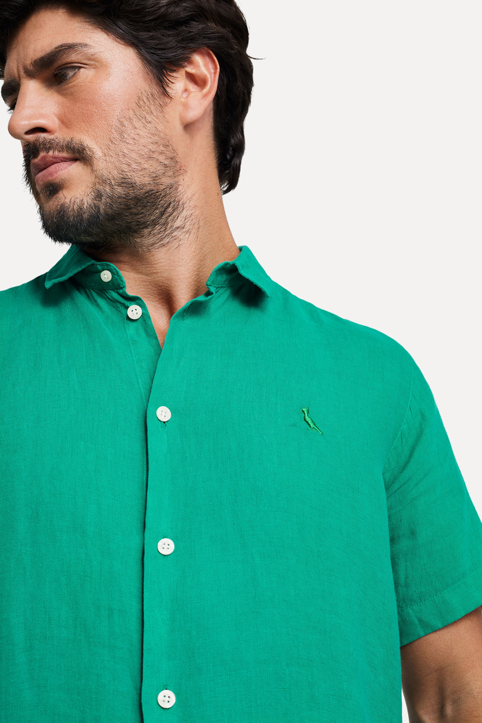 CAMISA VERDE RESERVA PF MC LINHO