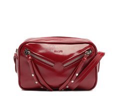 Bolsa Tiracolo Média Fecho Duplo Zíper Vermelha