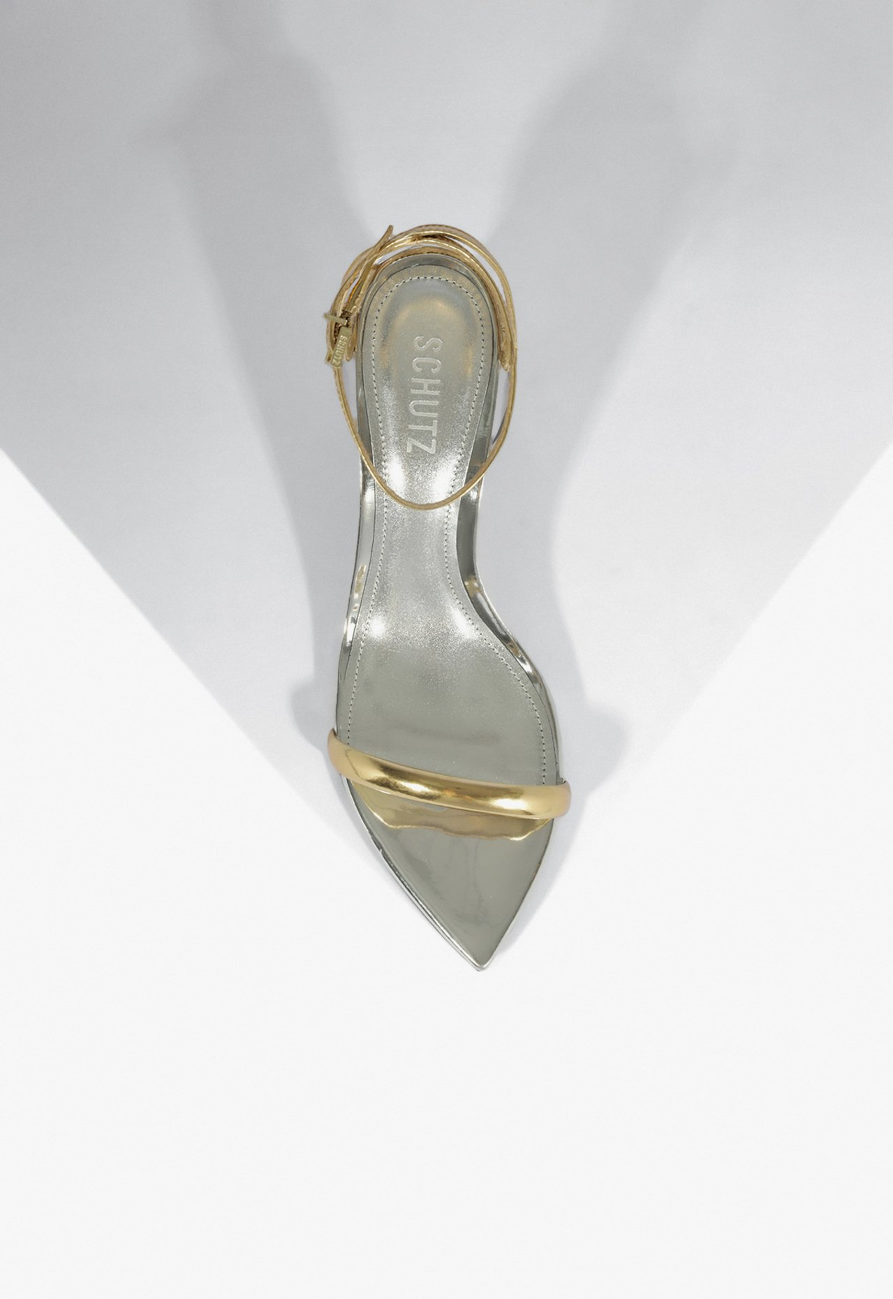 Sandália Dourada Schutz Skye Leaf Mid | ZZ MALL