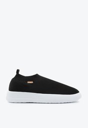 SLIP ON PRETO ANACAPRI LOGO KNIT FLATFORM