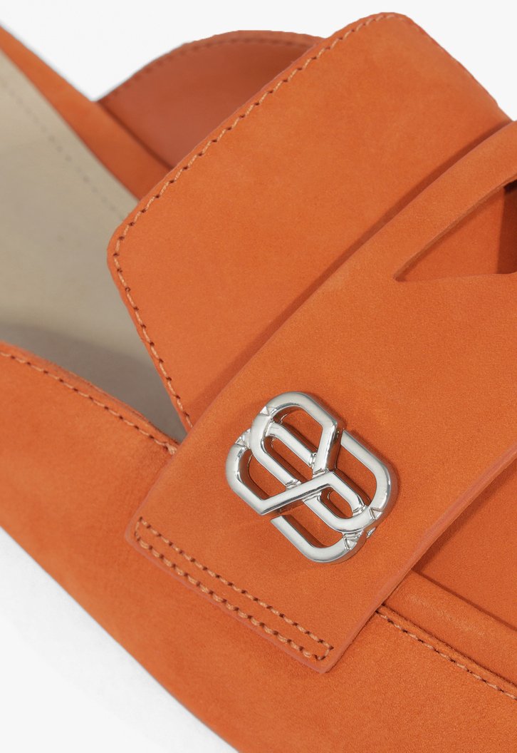 Sapato Mule Rasteira Laranja Schutz Nobuck