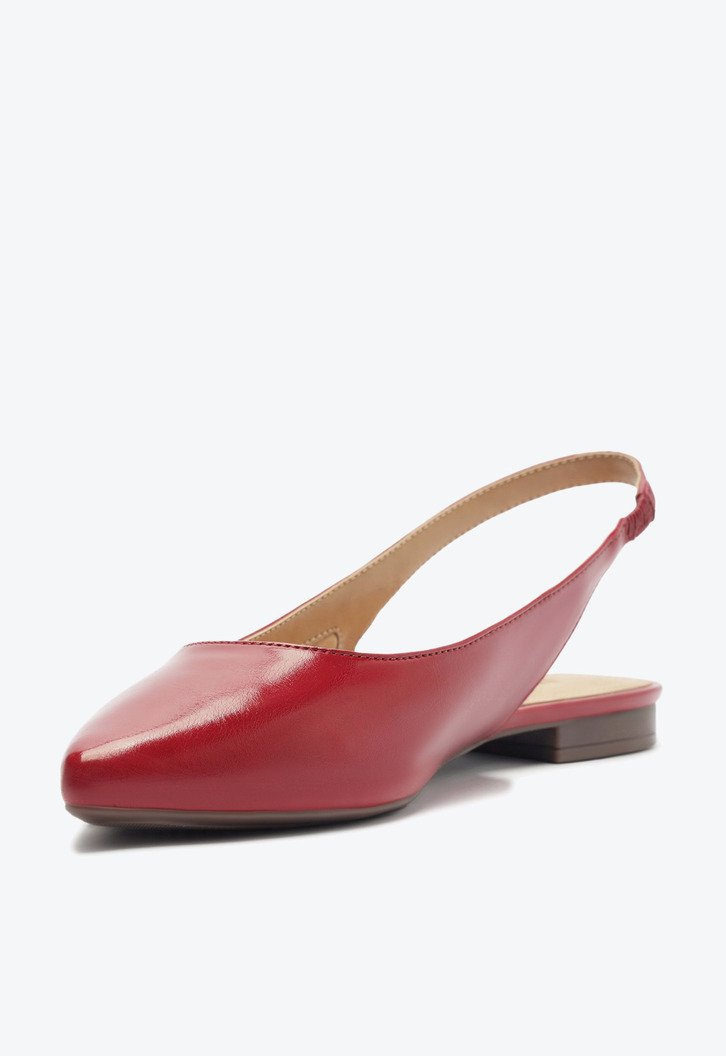 Sapatilha Slingback Bico Fino Vermelho