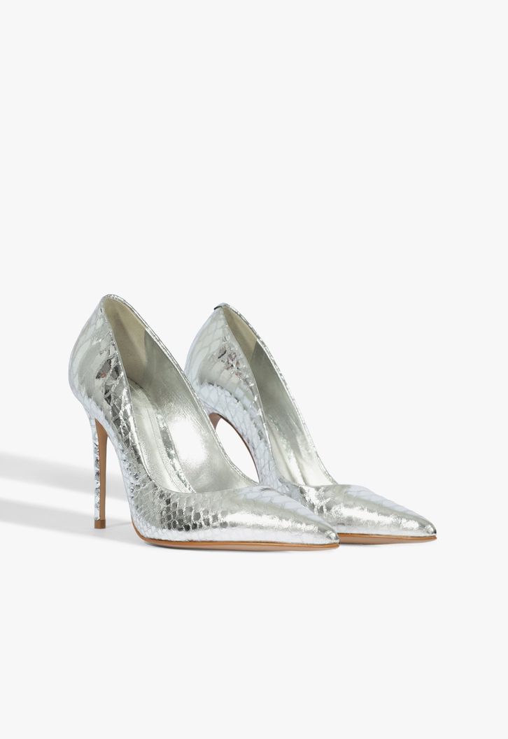 Scarpin Stiletto Glitter Prata