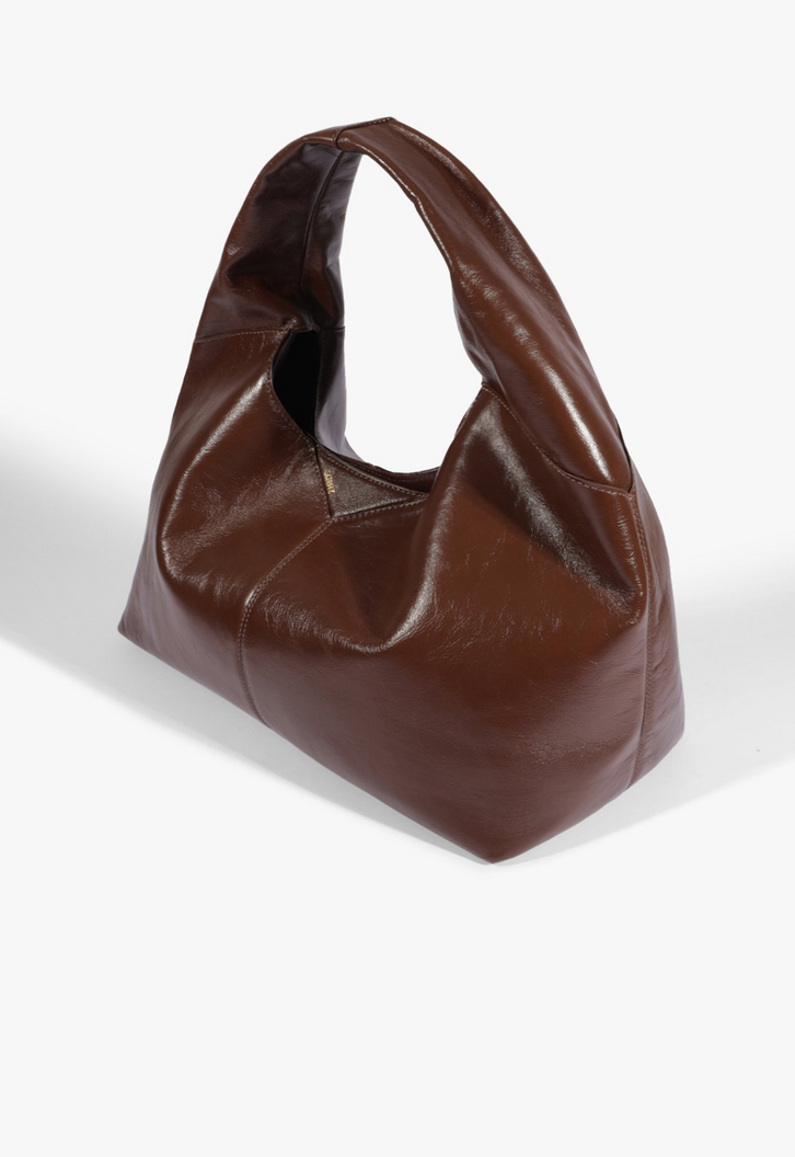 Bolsa de Ombro Média Couro Marrom | ZZ MALL