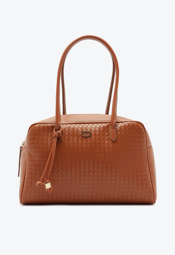Bolsa Tote Grande Detalhe Nó Marrom