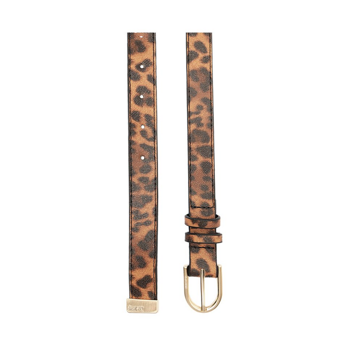Cinto Fino Fivela Metálica Valentina Animal Print Onça