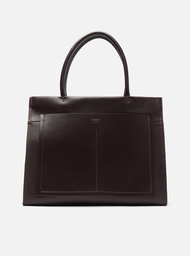 Bolsa Shopping Marrom Grande Bolso Costuras