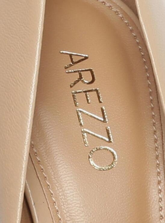 SCARPIN NUDE AREZZO COURO BICO FINO