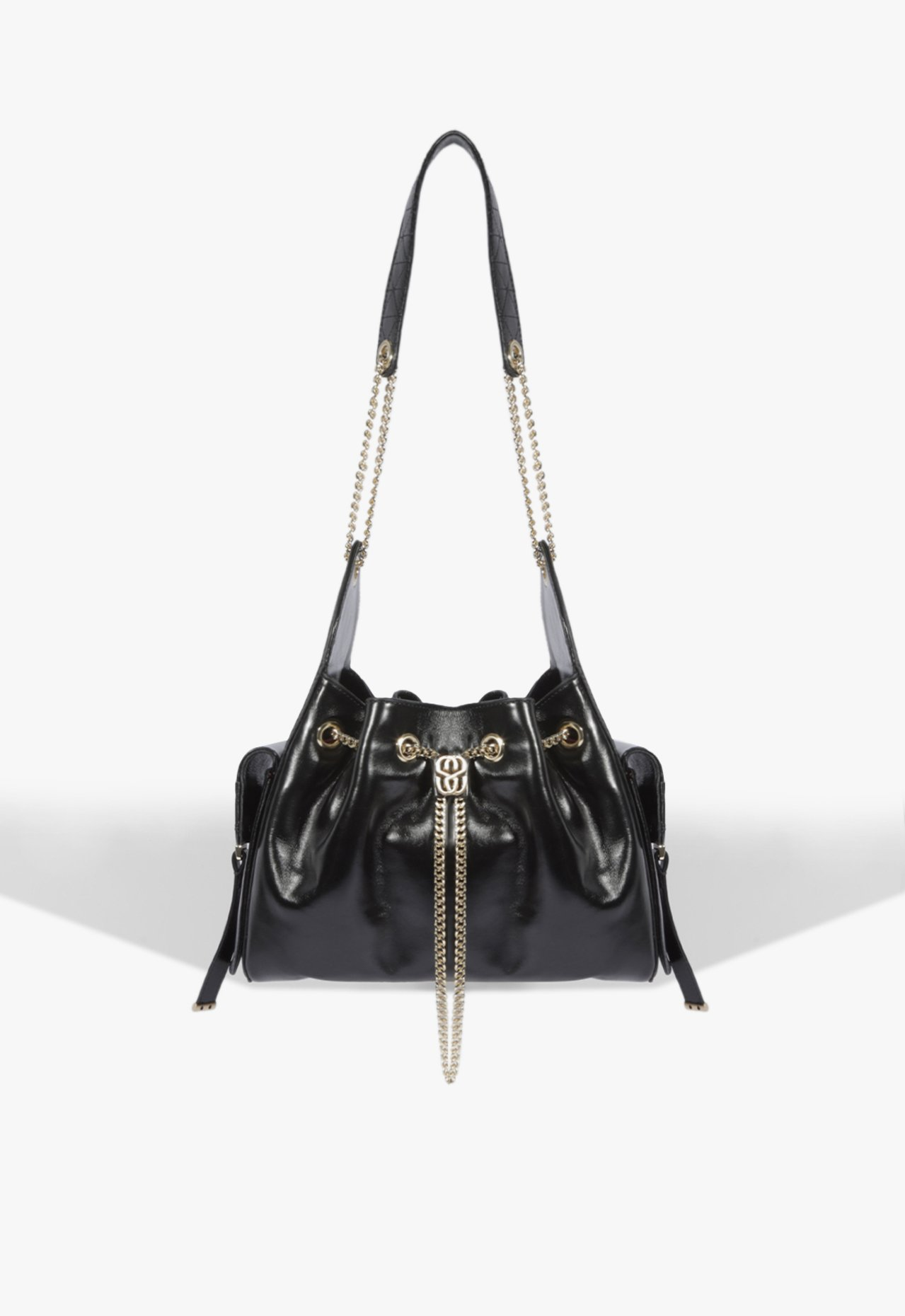 Bolsa Tiracolo Média Lilibet Couro Preta | ZZ MALL