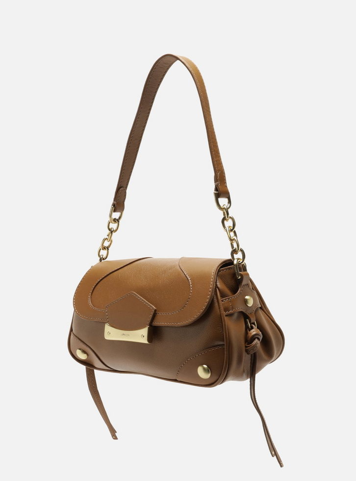 Bolsa Tiracolo Marrom Couro Média Corrente Moldura | ZZ MALL
