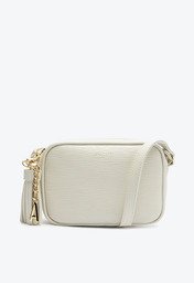 Bolsa Tiracolo Pequena Chaveiro Barbicacho Branca