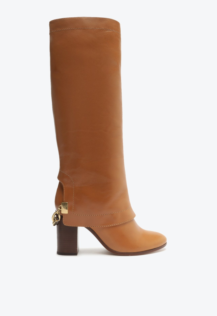 Bota Emmi Couro Cano Alto Marrom