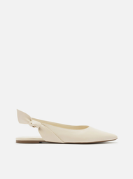 Sapatilha Off-white Arezzo Couro Slingback Nó