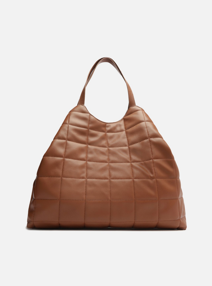 Bolsa Shopping Marrom Matelassê Fancy Grande