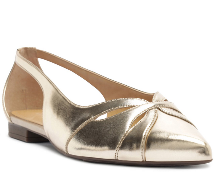 Sapatilha Lateral Vazada Dourada