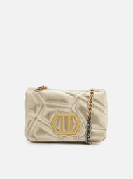 Bolsa Tiracolo Dourada Arezzo Couro Emma Média