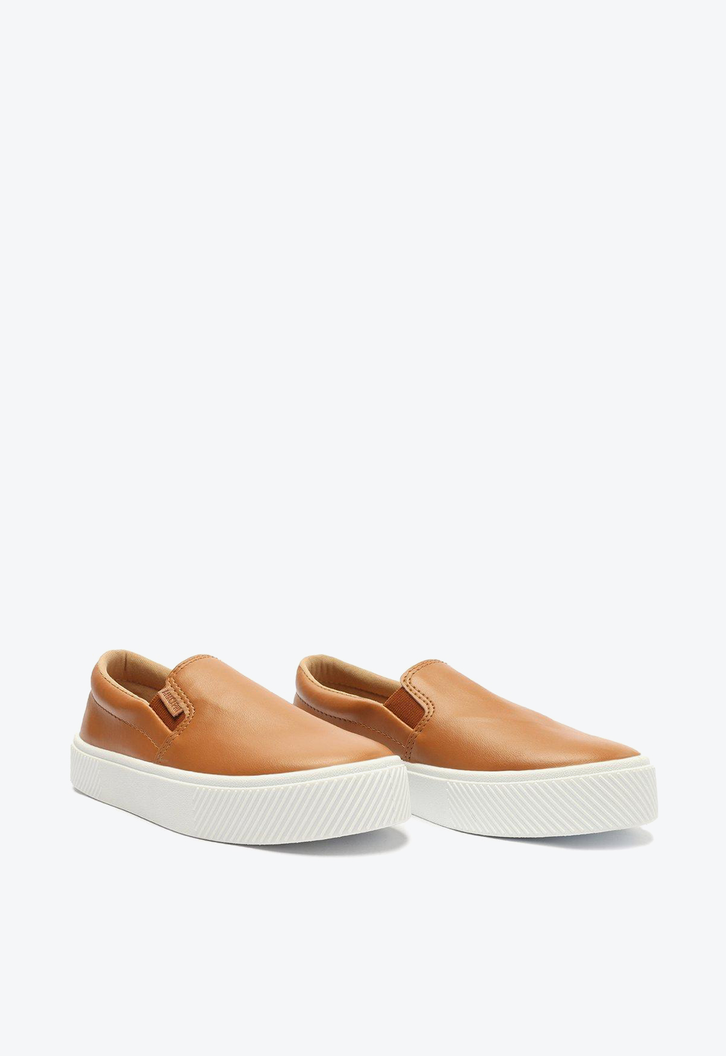 Slip On Flatform Marrom Anacapri Tênis Liso Básico