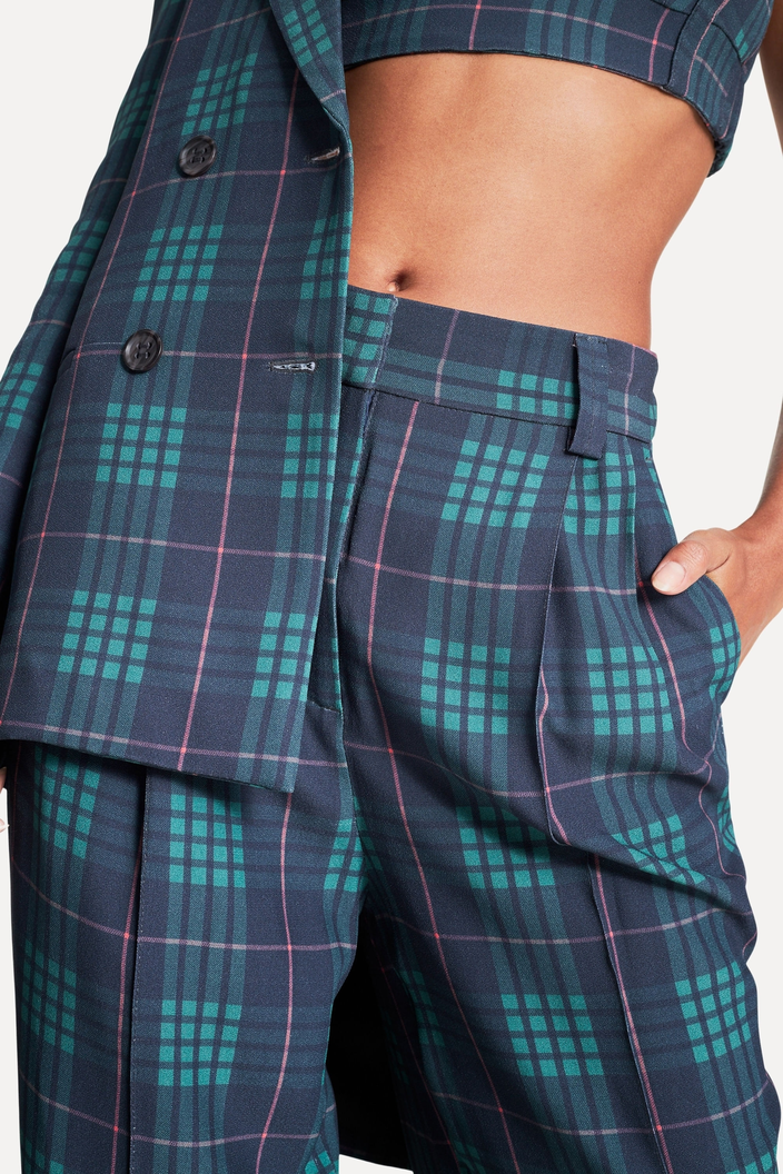 CALÇA VERDE XADREZ REVERSA MADRAS ZZ MALL