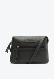 Bolsa Crossbody Preta Anacapri Média Pespontos Ornamental