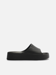 Slide Preto Tressê Flatform Tira