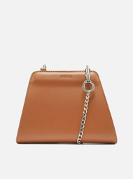 Bolsa Clutch Marrom Arezzo Pequena Botão