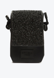 Bolsa Tiracolo Preta Brizza  Glitter Pequena