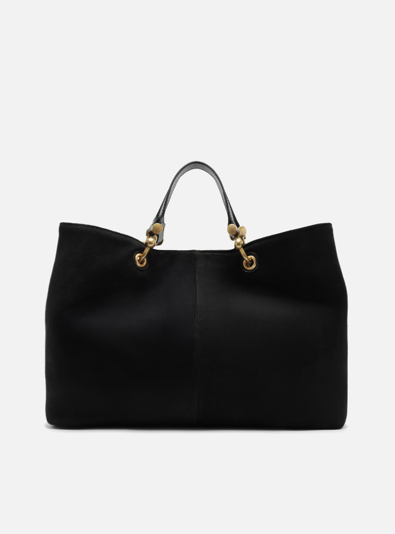 Bolsa Tote Preta Suede Grande Franjas | ZZ MALL