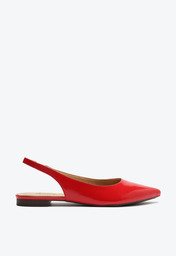 Sapatilha Vermelha Anacapri Slingback Bico Fino Verniz