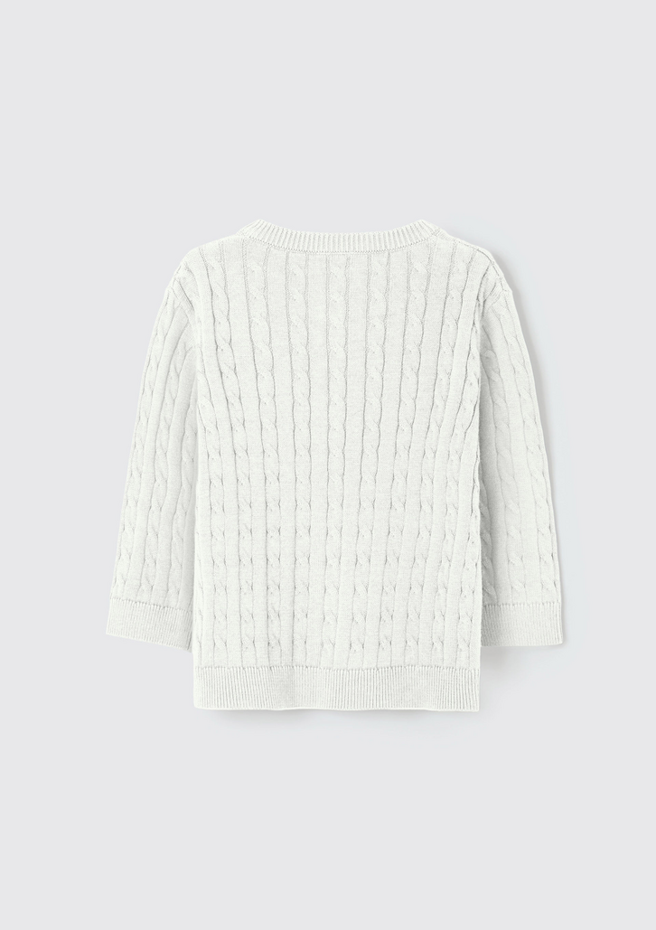 Casaco Bebê Off-White Hering Menino Em Tricô