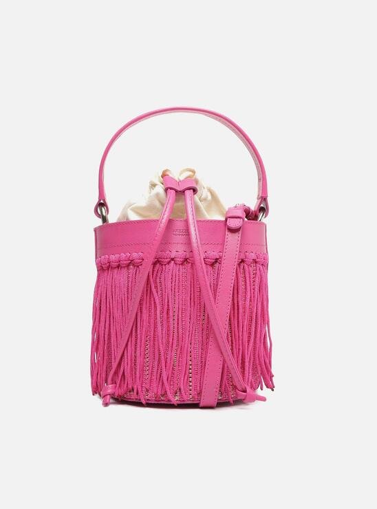 BOLSA BUCKET ROSA AREZZO FRANJAS LUCI MÉDIA